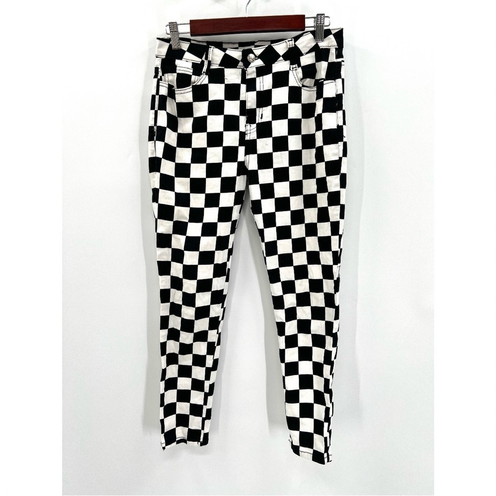 Checkered Skinny Jeans